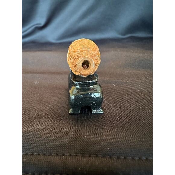 Vintage Asian Carved Olive Fruit Pit Boat‎ Sculpture with Stand Mini Figurine - Picture 4 of 11